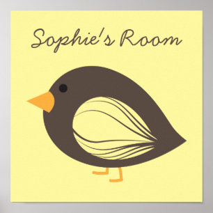 Póster Poster peculiar y colorido de aves