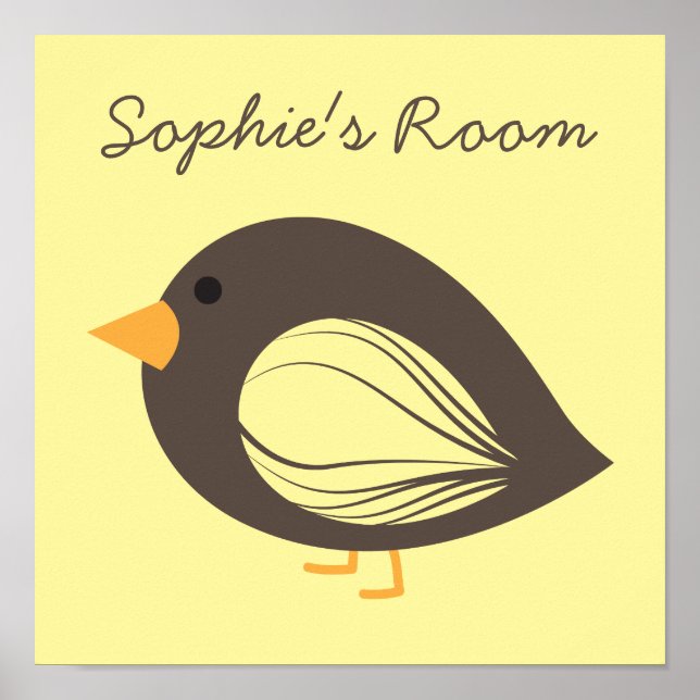 Póster Poster peculiar y colorido de aves (Frente)