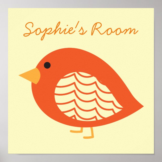 Póster Poster peculiar y colorido de aves (Frente)