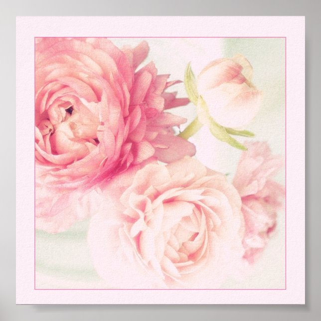 Póster Poster Peonies Rosados (Frente)