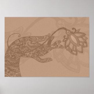 Póster Poster pequeño de Lotus Mudra Mehndi