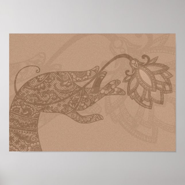 Póster Poster pequeño de Lotus Mudra Mehndi (Frente)
