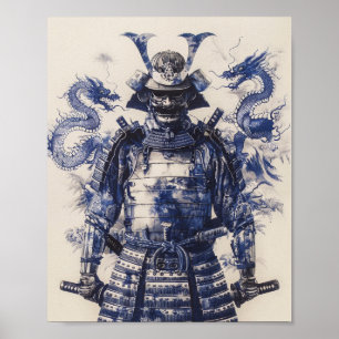 Póster Poster permanente de guerrero de Samurai completam
