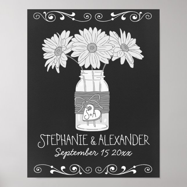 Póster Poster personalizada Chalkboard Mason Jar (Frente)