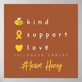 Póster poster personalizada de cáncer infantil Rótulo de 