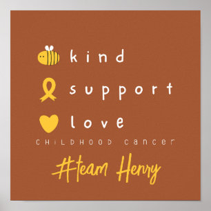 Póster poster personalizada de cáncer infantil Rótulo de 