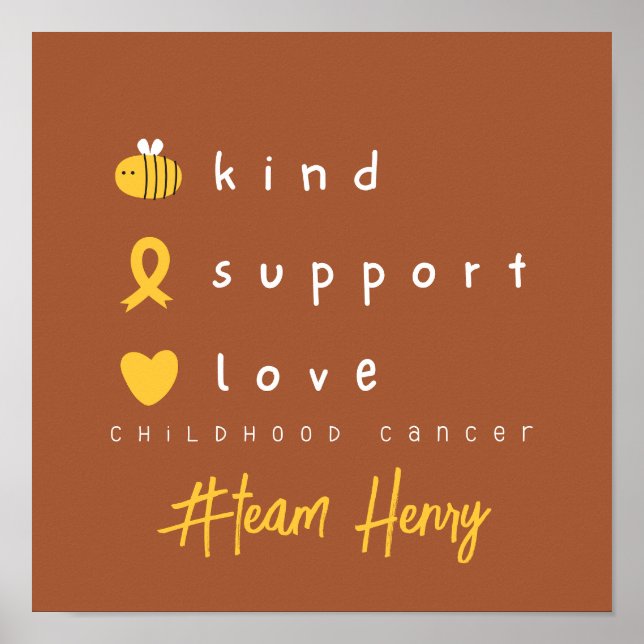 Póster poster personalizada de cáncer infantil Rótulo de  (Frente)