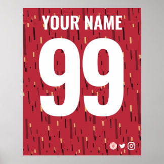 Póster Poster personalizada de colores rojos de Mancheste