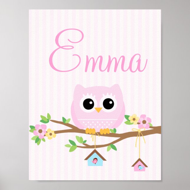Póster Poster personalizada Owl Baby Girl (Frente)
