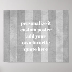 Póster poster personalizado añada su cita rayas chic shab
