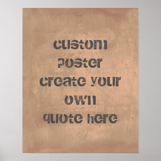 Póster poster personalizado añada su propia cita (Frente)