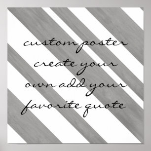 Póster poster personalizado añada su propia cita en gris