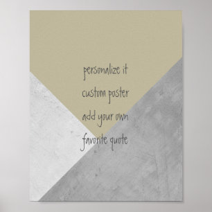 Póster poster personalizado añada su propia cita geométri