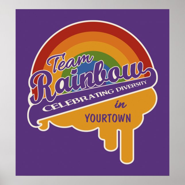 Póster Poster personalizado arcoiris del equipo (Frente)