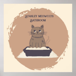 Póster Poster personalizado, baño de gato, gato marrón