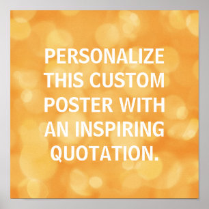 Póster Poster personalizado, cita de encargo, bokeh