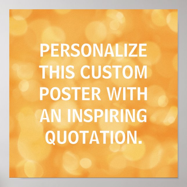 Póster Poster personalizado, cita personalizado, bokeh Na (Frente)