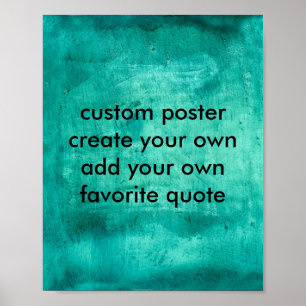 Póster poster personalizado cree su propio azul verde azu