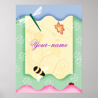 Póster Poster personalizado de abejas florales