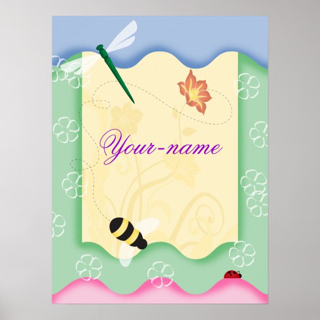 Póster Poster personalizado de abejas florales (Frente)
