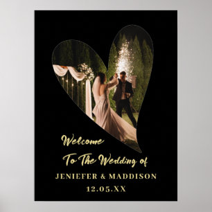 Póster Poster Personalizado De boda Negro Y Oro