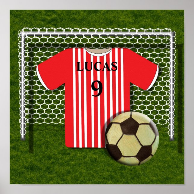 Póster Poster Personalizado de Camisas Rojas de Fútbol (Frente)