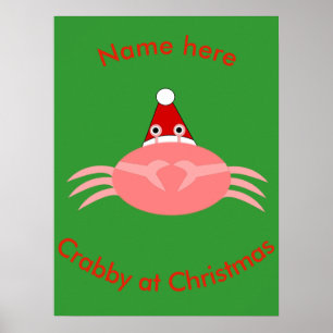 Póster Poster Personalizado de cangrejo navidades