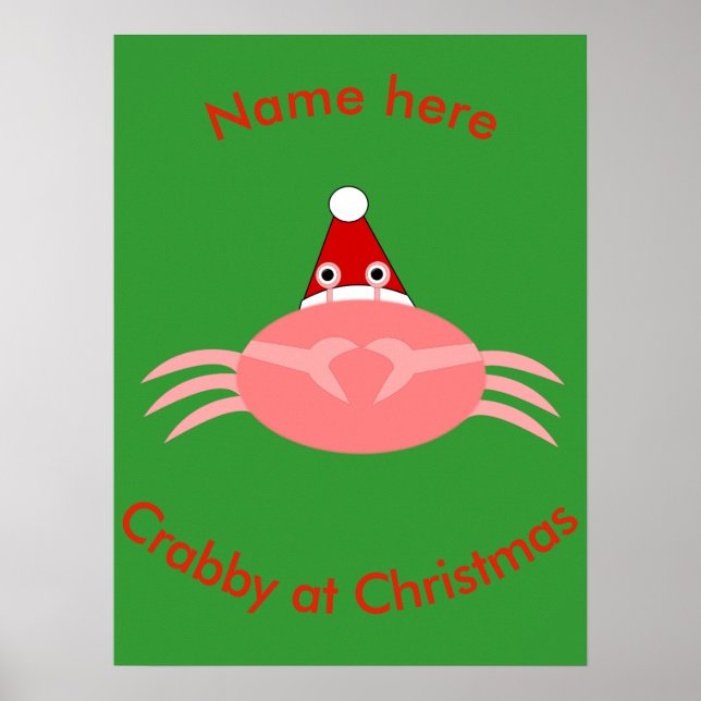 Póster Poster Personalizado de cangrejo navidades (Frente)
