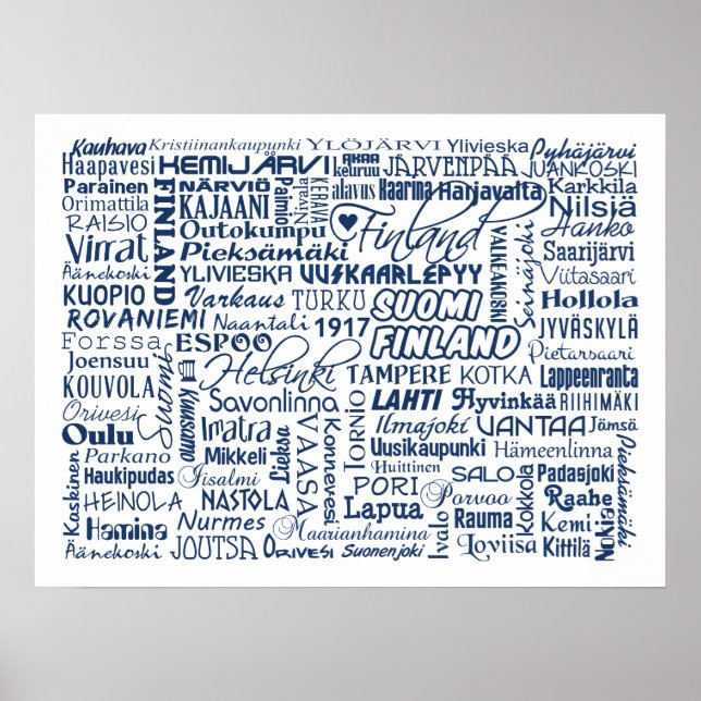 Póster Poster personalizado de ciudades de Finlandia (Frente)