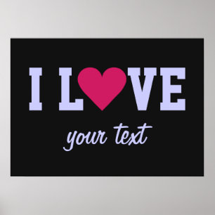 Póster Poster personalizado de corazón rojo de San Valent