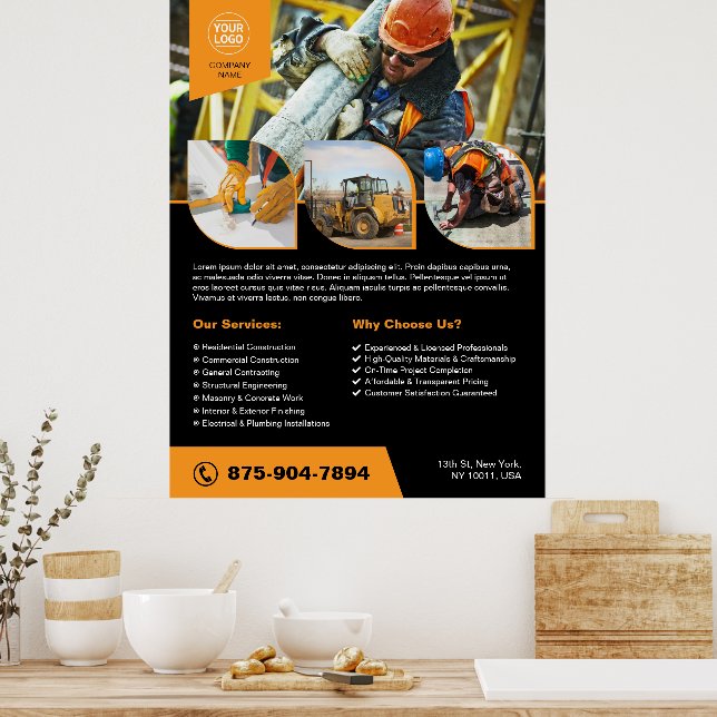 Póster Poster Personalizado de la empresa de construcción (Cocina)