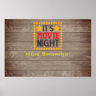 Póster Poster personalizado de la noche de películas