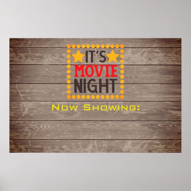 Póster Poster personalizado de la noche de películas (Frente)