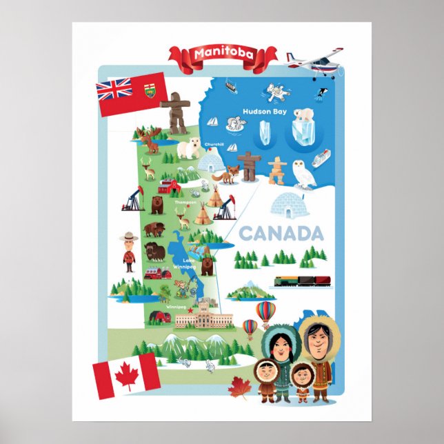 Póster Poster Personalizado de Manitoba Canadá (Frente)