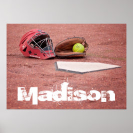 Póster Poster Personalizado de Softball Catcher