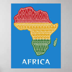 Póster Poster personalizado de texto y color de África