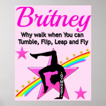 POSTER PERSONALIZADO DE TUMBLING QUEEN GYMNASTICS