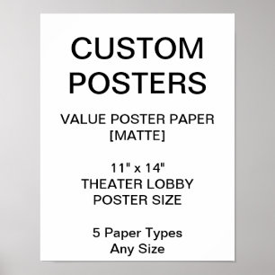 Póster Poster personalizado de valor de 11" x14" personal