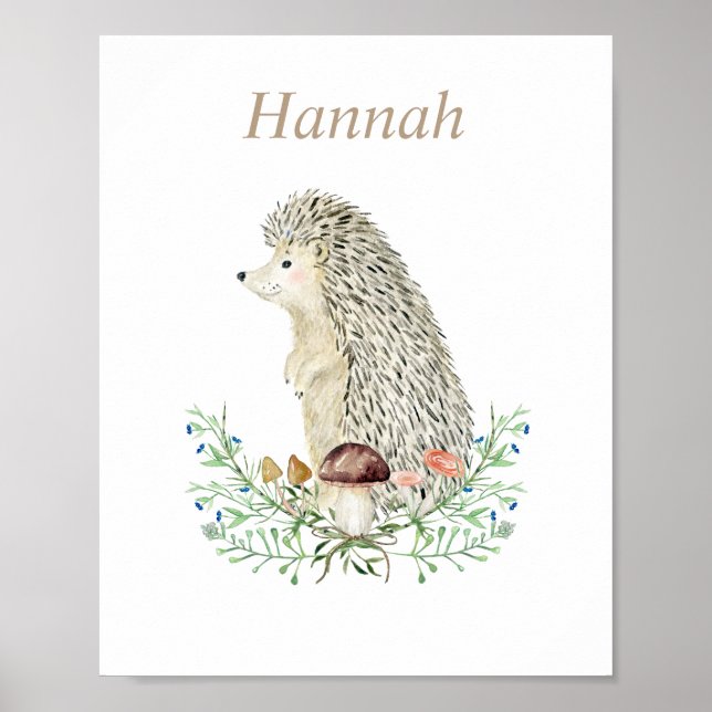 Póster Poster personalizado de Woodland Hedgehog (Frente)