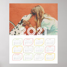 Poster personalizado del calendario 2021 | Hoja mo
