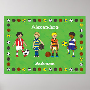 Póster Poster personalizado del fútbol de un niño