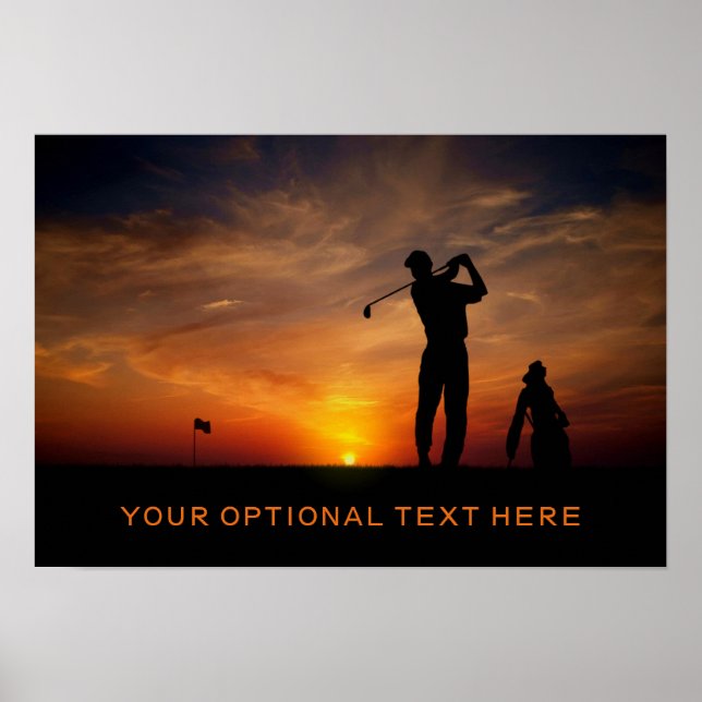 Póster Poster personalizado Golfer Sunset (Frente)