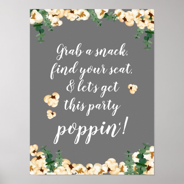 Póster Poster personalizado para la estación de Popcorn (Frente)