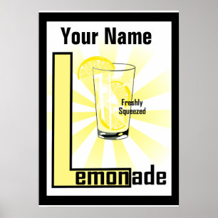 Póster Poster Personalizado recién exprimido de Lemonade