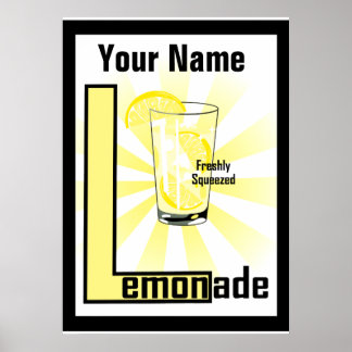 Póster Poster Personalizado recién exprimido de Lemonade