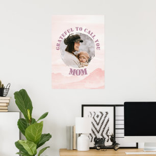 Póster Poster personalizado rosado para mamá