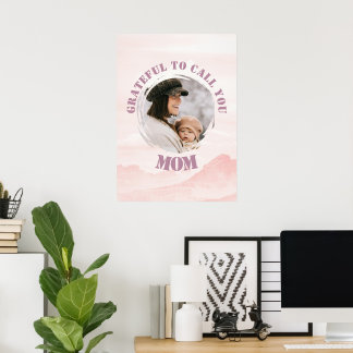 Póster Poster personalizado rosado para mamá