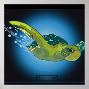 PÓSTER POSTER PERSONALIZADO - TORTUGA DE MAR
