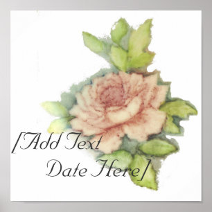 Póster Poster-Personalizar color de rosa inglés