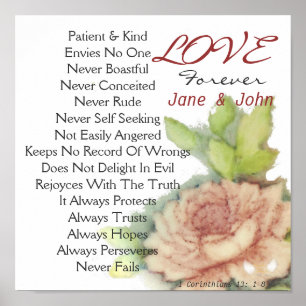 Póster Poster-Personalizar personalizado de Love Forever